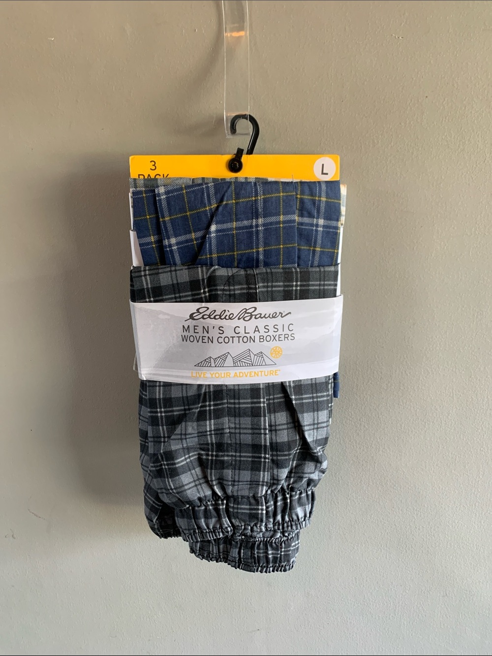 Eddie Bauer Men's Plaid Cotton Boxer 3-Pack NWT